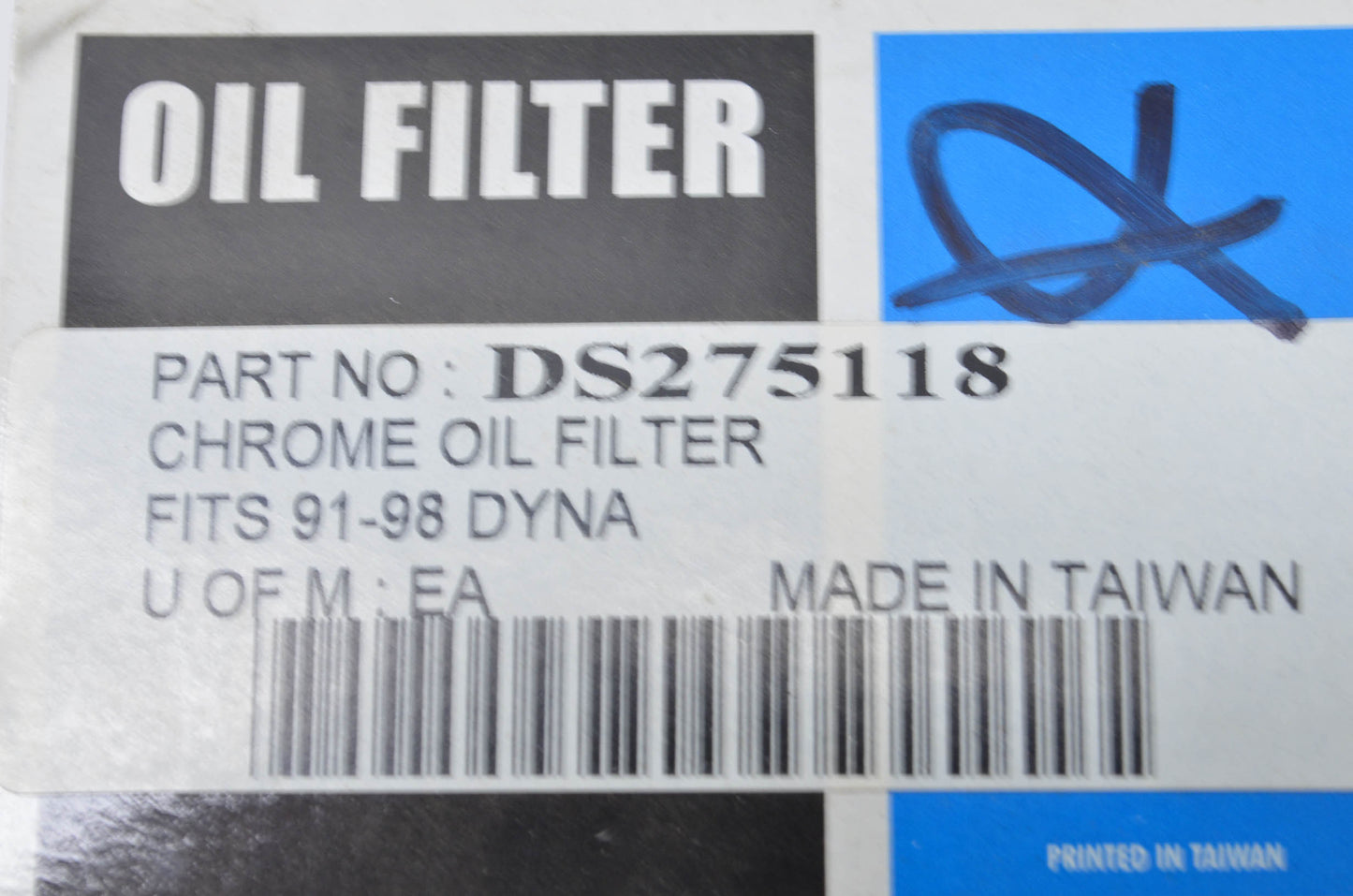 Drag Specialties DS275118 1991-1998 Harley Dyna Chrome Oil Filter NOS