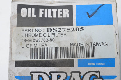 Drag Specialties DS275205, 63782-80 Chrome Oil Filter NOS