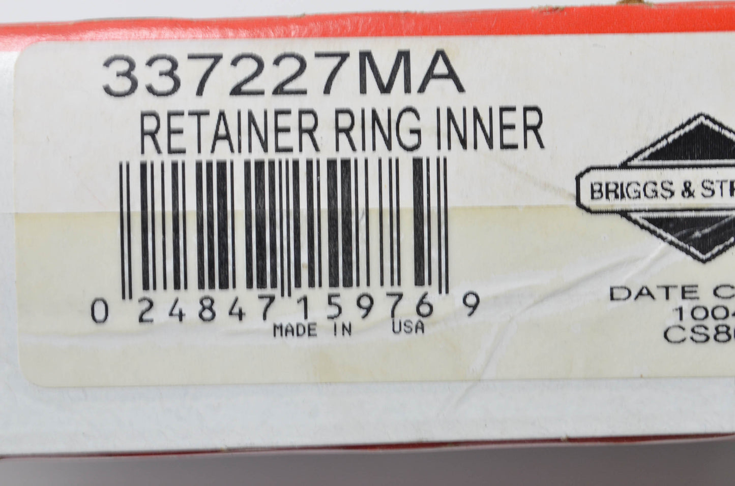 New OEM Briggs & Stratton Inner Reatiner Ring NOS