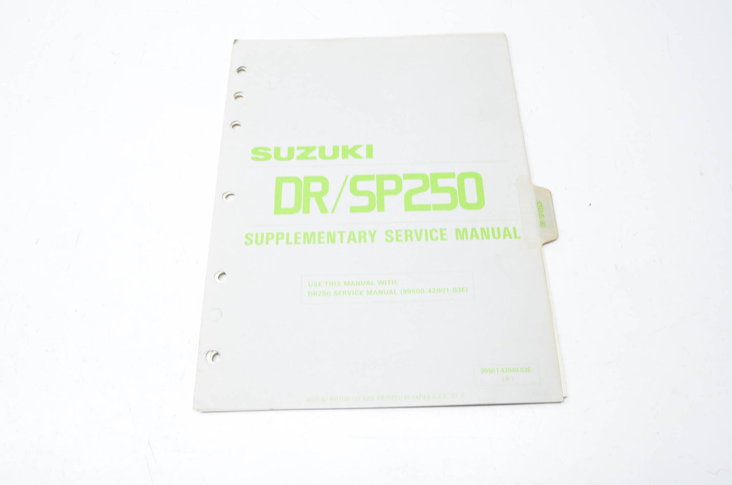 OEM Suzuki 99501-42040-03E DR/SP250 Supplementary Service Manual
