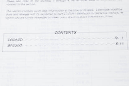 OEM Suzuki DR/SP250D Supplementary Service Manual