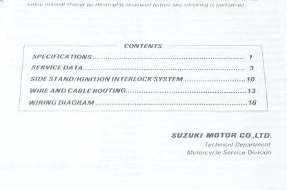 OEM Suzuki 99501-32040-03E GN250 Supplemeantary Service Manual NOS