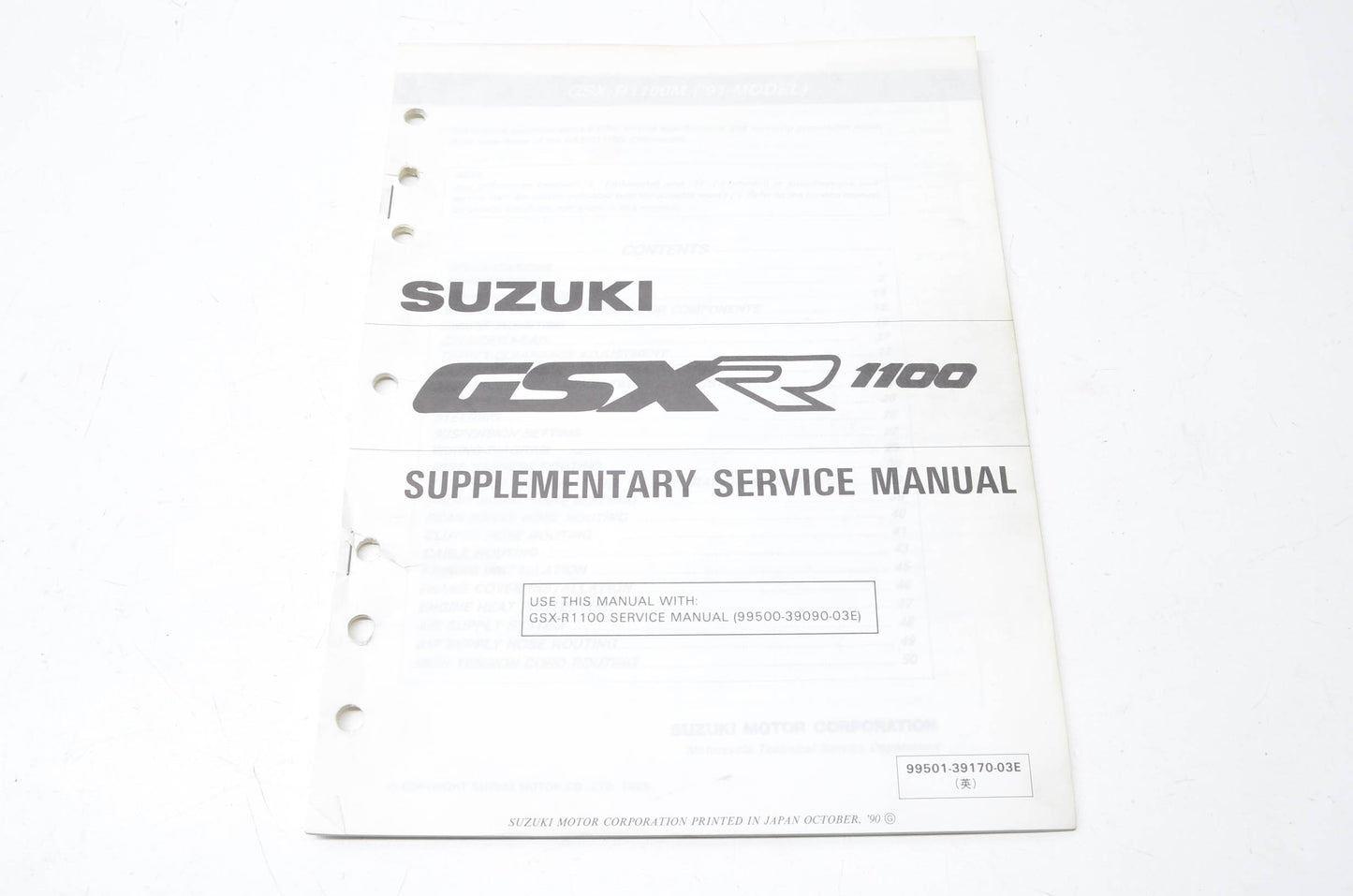 OEM Suzuki 99501-39170-03E GSXR1100 Supplemntary Service Manual