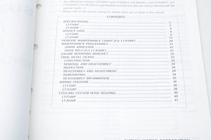 OEM Suzuki 99501-44000-01E LT-F500F LT-A500F Supplementary Service Manual