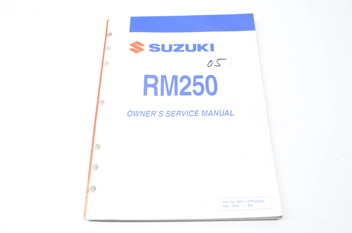 OEM Suzuki 99011-37F54-03A Owner's & Service Manual RM250K5 20