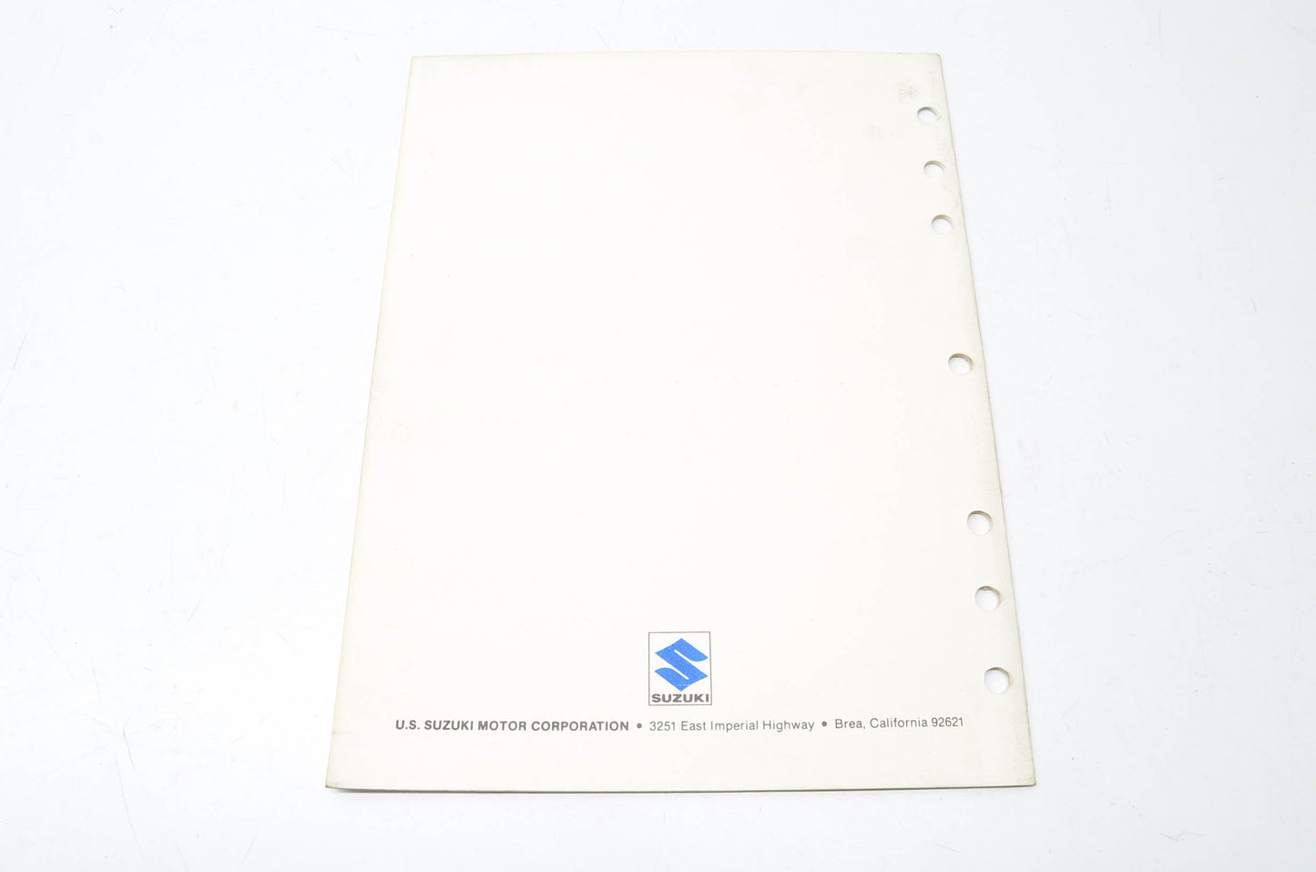 OEM Suzuki 99923-01862 1986-II Technical Seminar Important Supplemental Informat