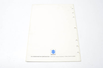OEM Suzuki 99923-01862 1986-II Technical Seminar Important Supplemental Informat