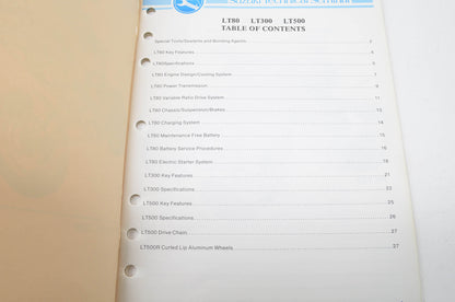 New OEM Suzuki 1987 LT80, LT300, LT500 Technical Seminar Manual NOS