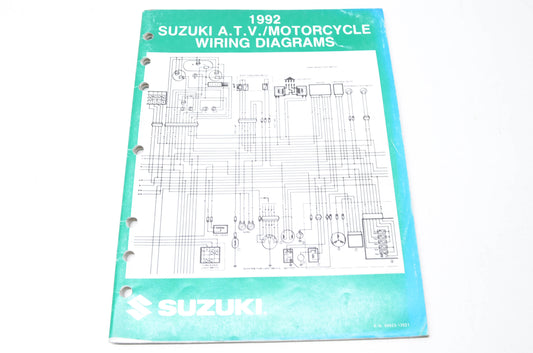 OEM Suzuki 99923-13921 1992 ATV/Motorcycle Wiring Diagram Manual