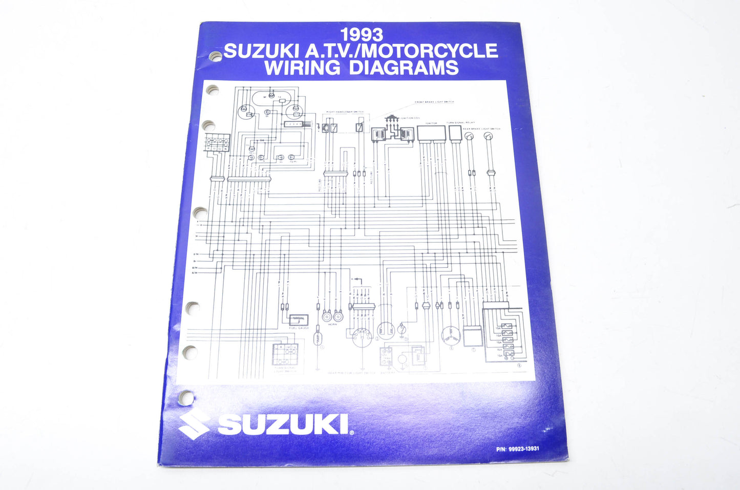 OEM Suzuki 99923-13931 1993 ATV & Motorcycle Wiring Diagram Manual NOS