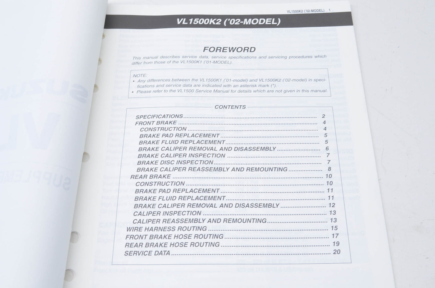 OEM Suzuki 99501-39340-03E Service Manual VL1500/C90