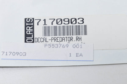 OEM Polaris 7170903 Right Predator Decal NOS