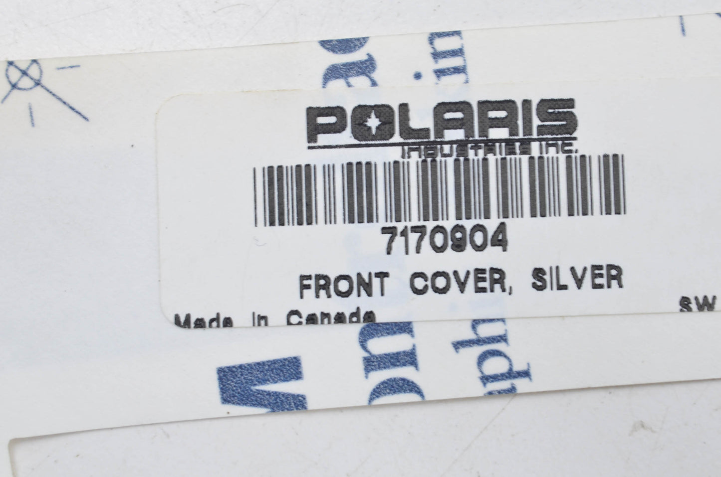New OEM Polaris 2003 Predator Silver Front Cover Decal NOS