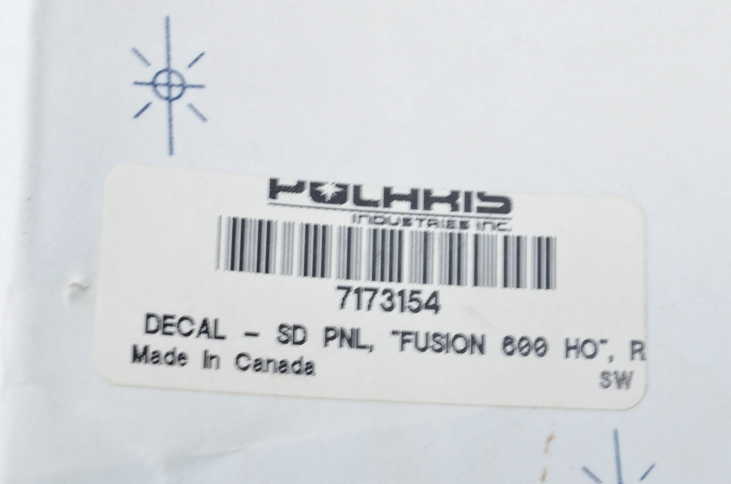 New OEM Polaris 2006 600 HO Fusion F/O Right Side Panel Decal NOS