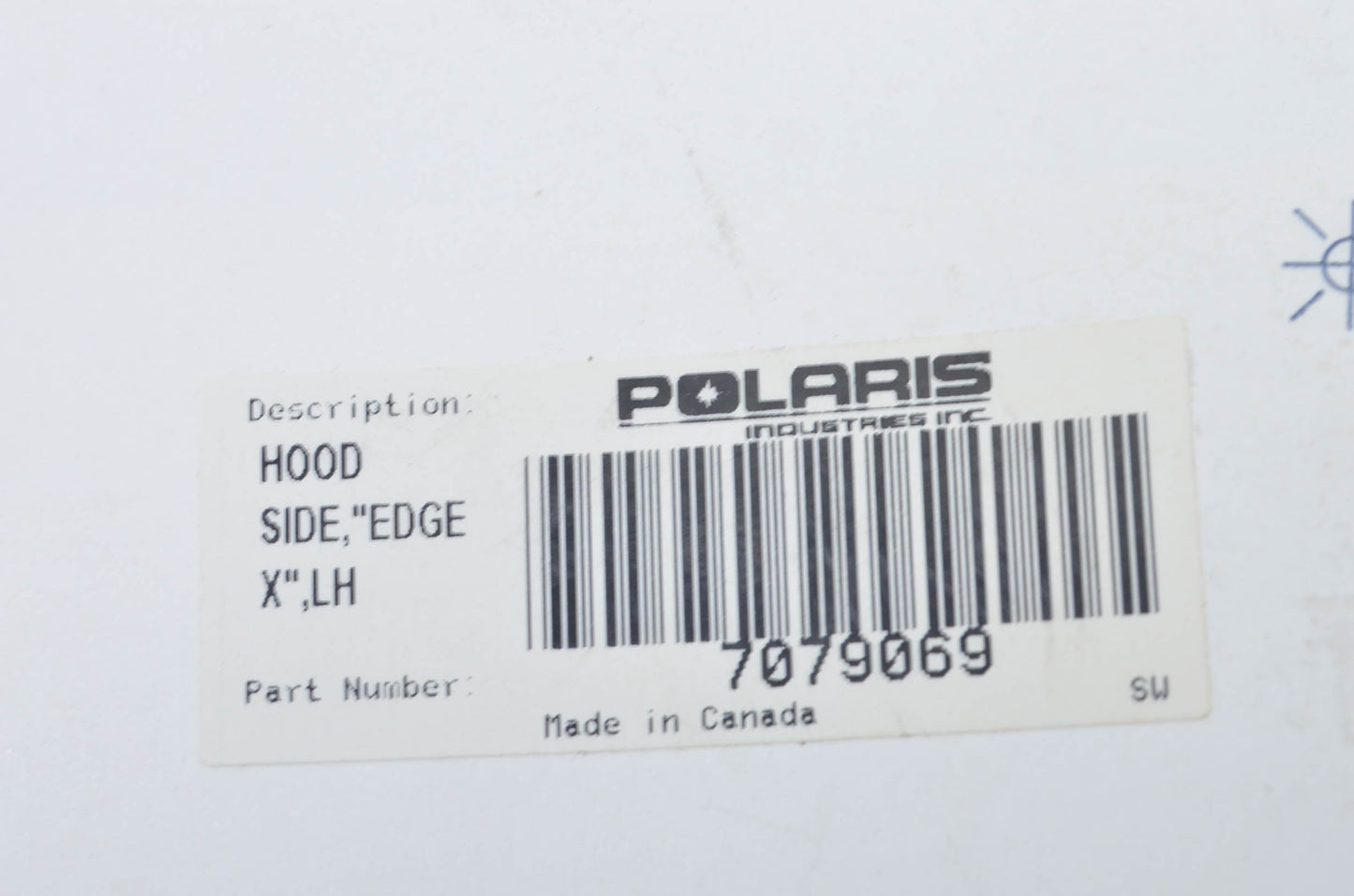 New OEM Polaris 2001 600 XC SP Left Hood Side Edge Decal NOS