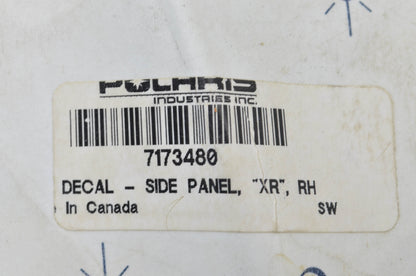 New OEM Polaris 2006 600 HO Fusion Right Side Panel 'XR' Decal NOS
