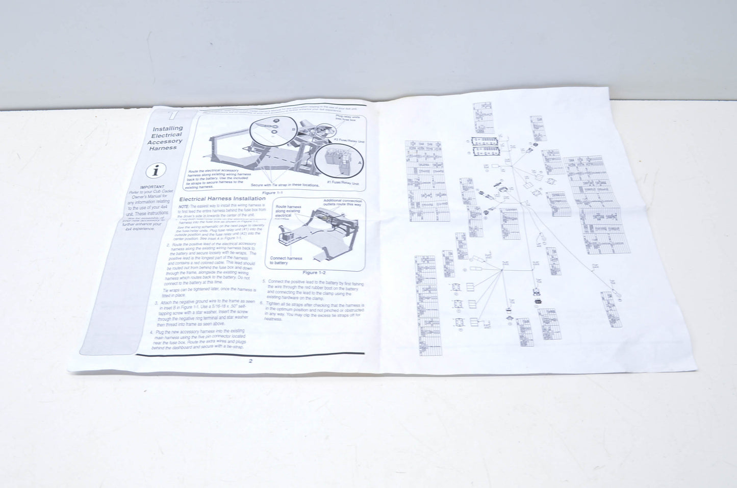 Cub Cadet Electrical Accessory Harness Model 39A-209-100 Operators Manual