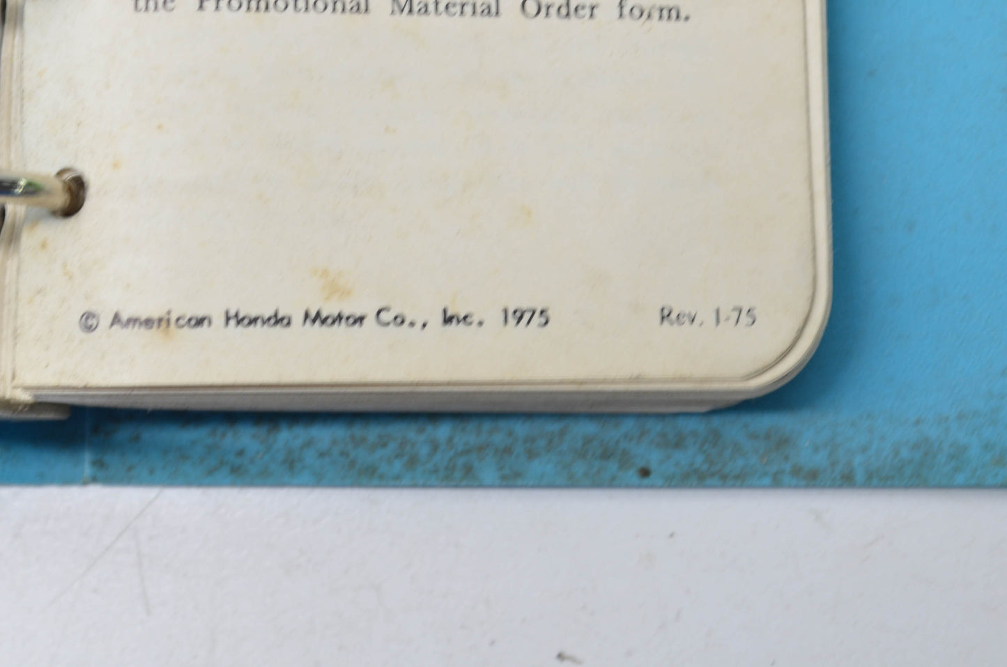 OEM Honda 1975 Motorcycle Service Specifications Manual