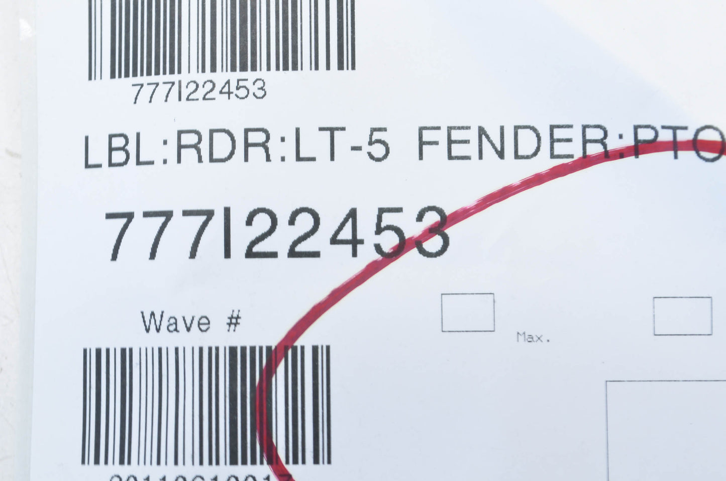 MTD 777I22453 PTO Fender Decal NOS