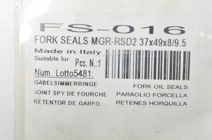 Parts Unlimited FS-016 Front Fork Seal Kit 37X49X8/9.5 NOS