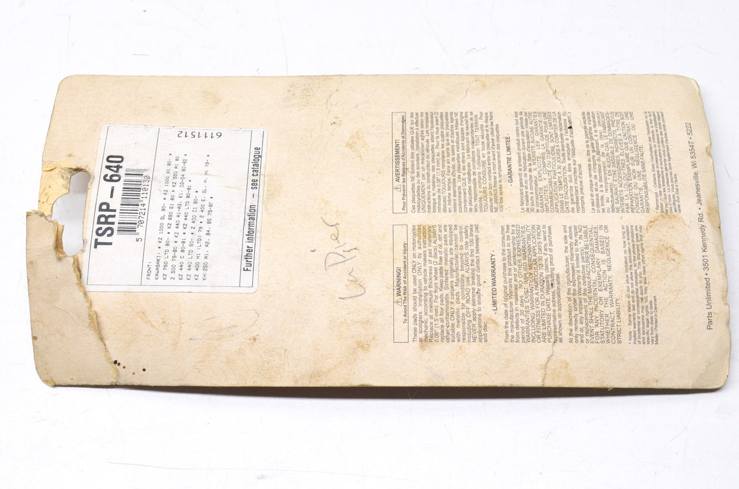 EBC TSRP-640, FA33 Tuff Stop Brake Pad Kit NOS