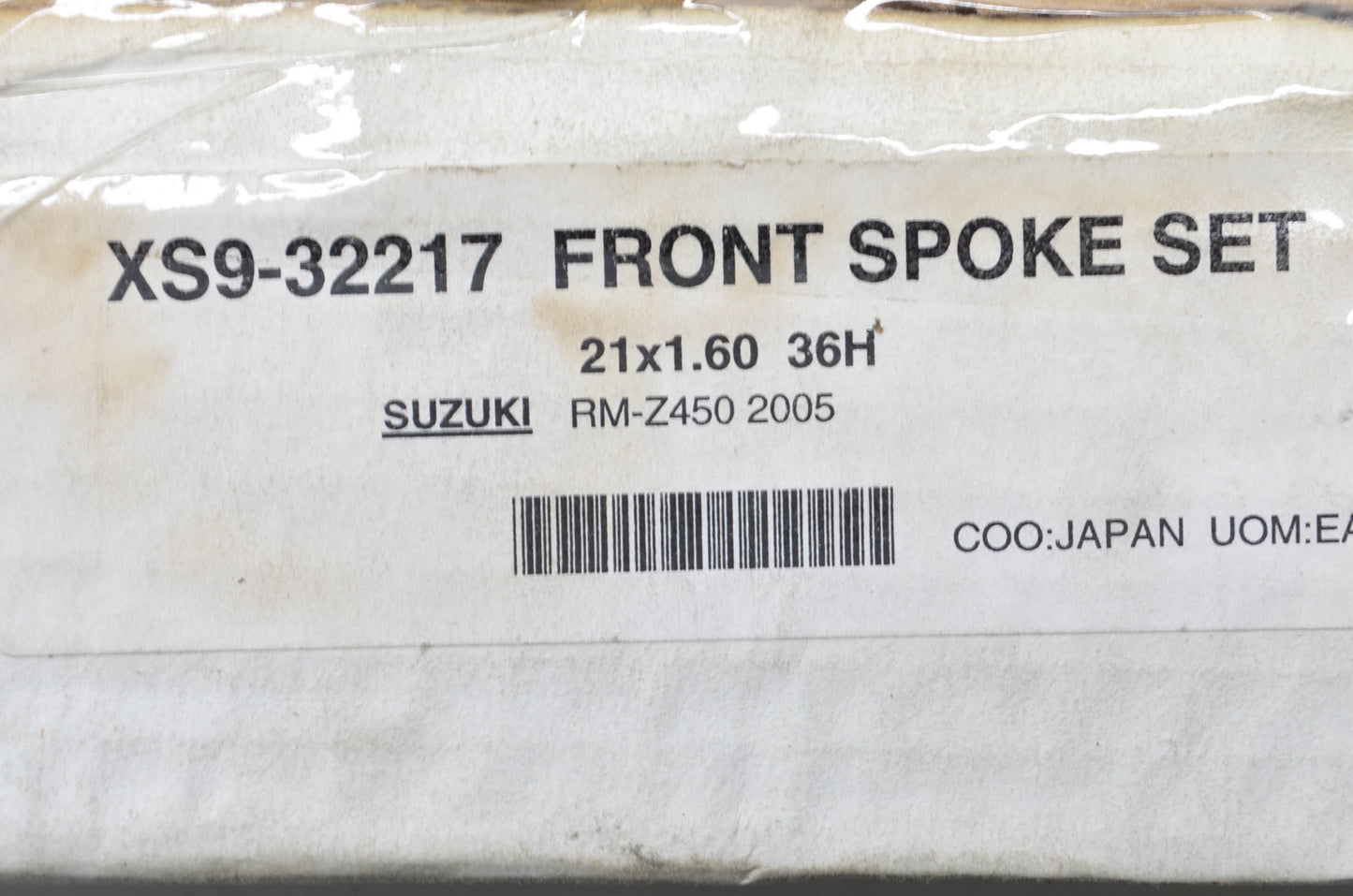 Excel XS9-32217 2005 Suzuki RMZ450 21X1.60 36HSpoke & Nipple Kit NOS