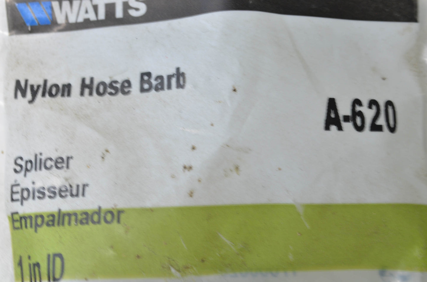 Watts A-620 1' Nylon Hose Barb Fitting NOS
