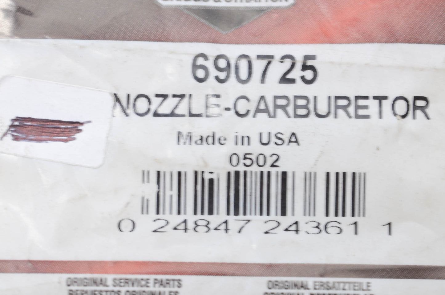 OEM Briggs & Stratton 690725 Carburetor Nozzle NOS