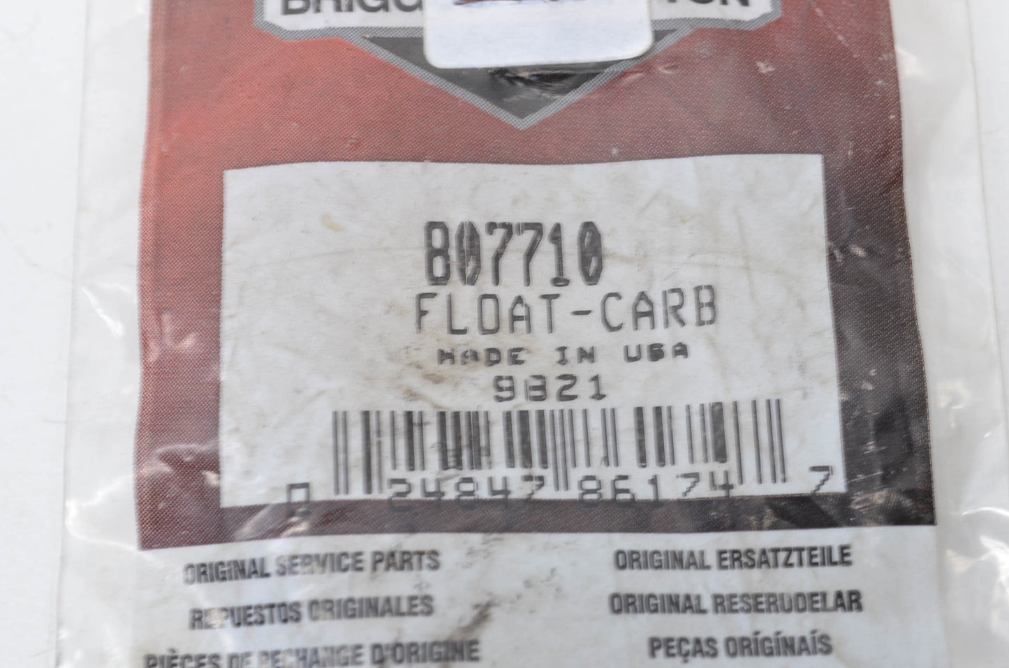 New OEM Briggs & Stratton Carburetor Float NOS