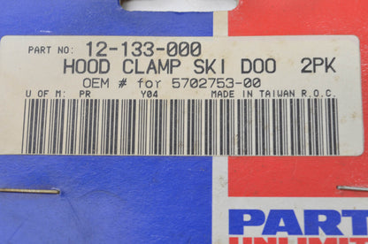 Parts Unlimited 12-133-000, 5702753-00 Rubber Hood Clamp Qty 2 NOS