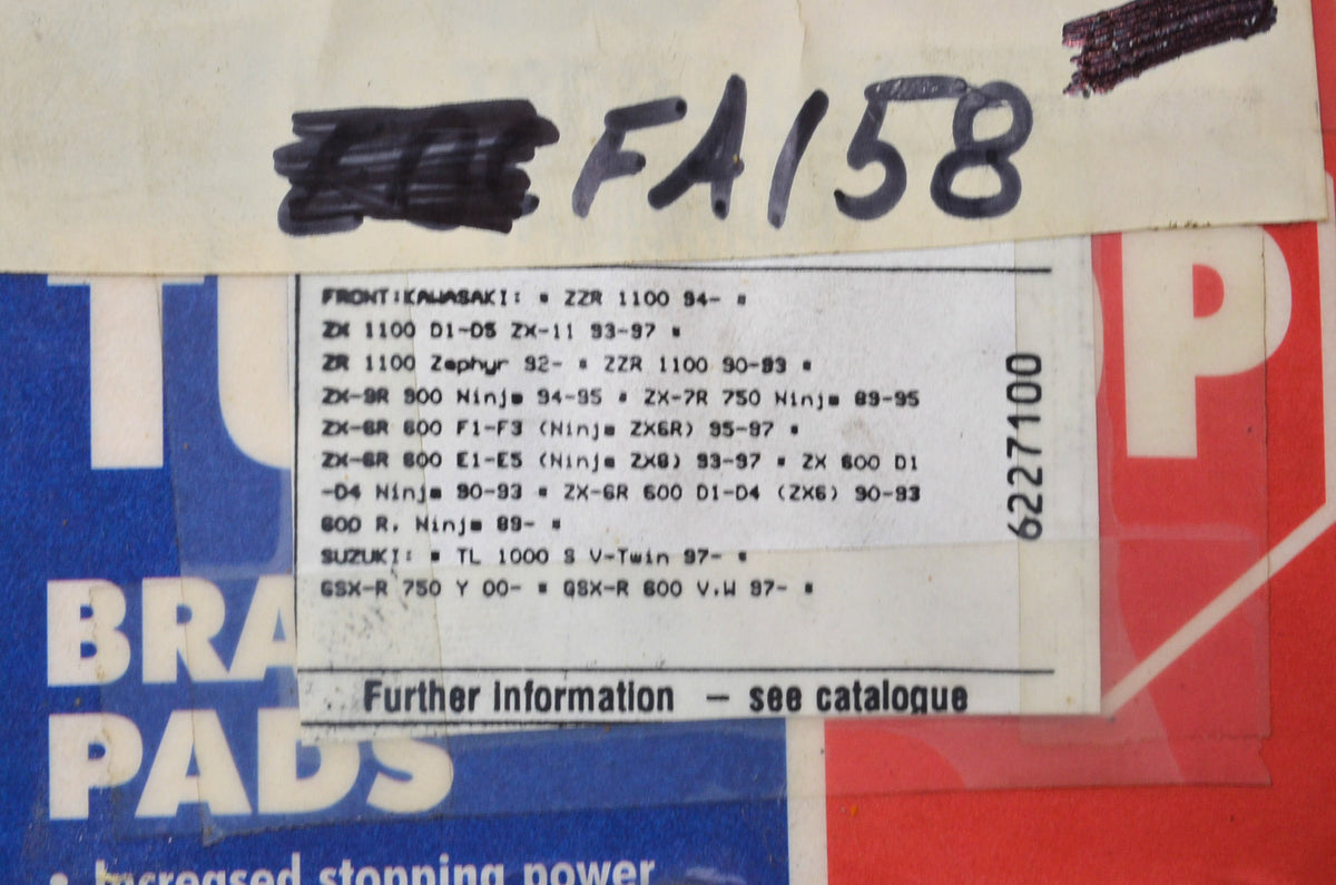 EBC TSRP-831, FA158 Tuff Stop Brake Pad Kit NOS