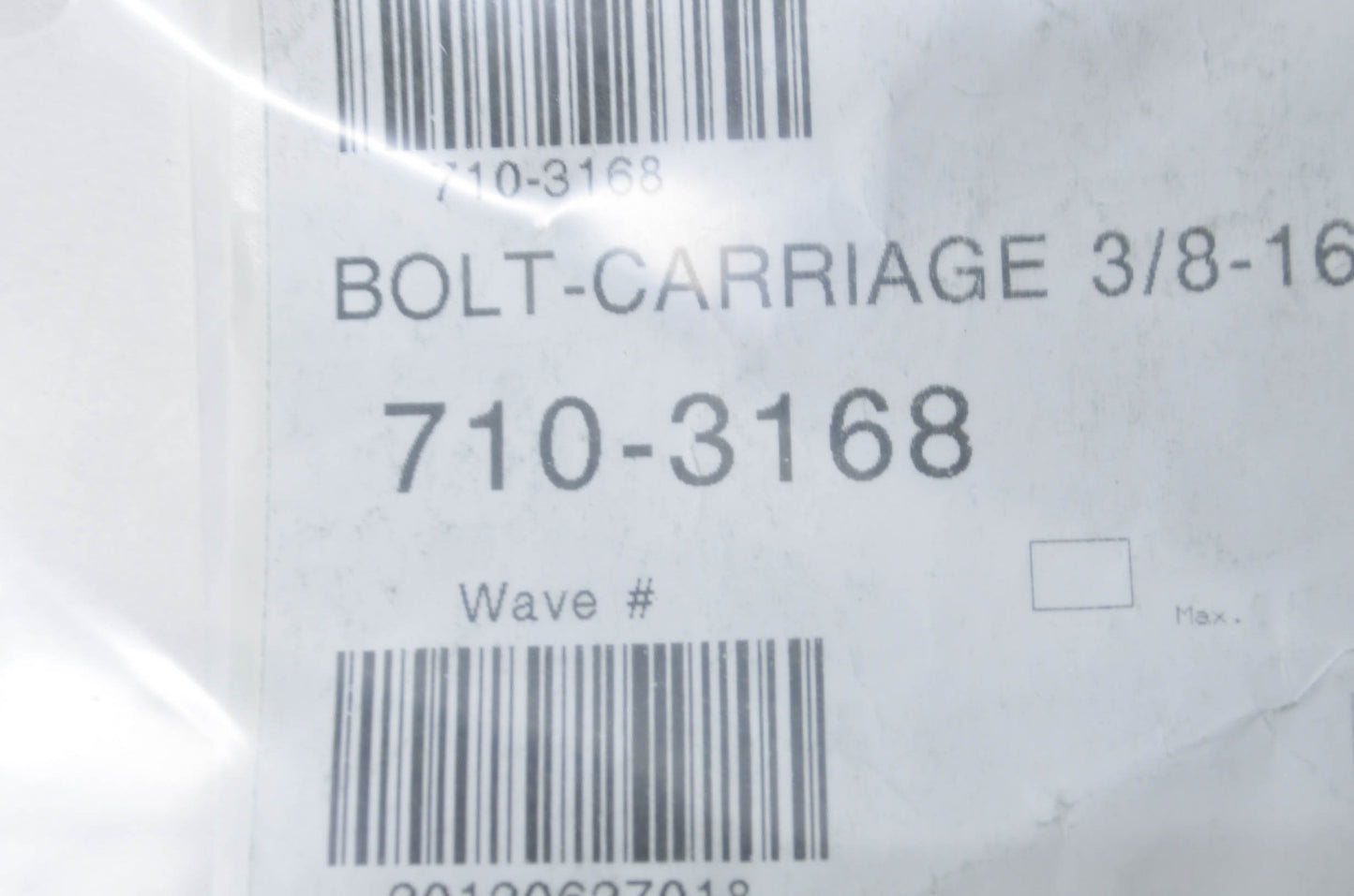 MTD 710-3168 Carriage Bolt 3/8-16 NOS