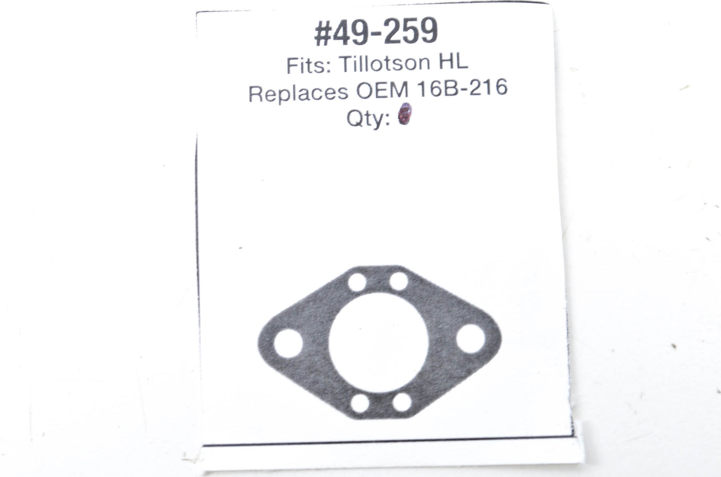 Oregon 49-259, 16B-216 Tillotson HL Gasket NOS