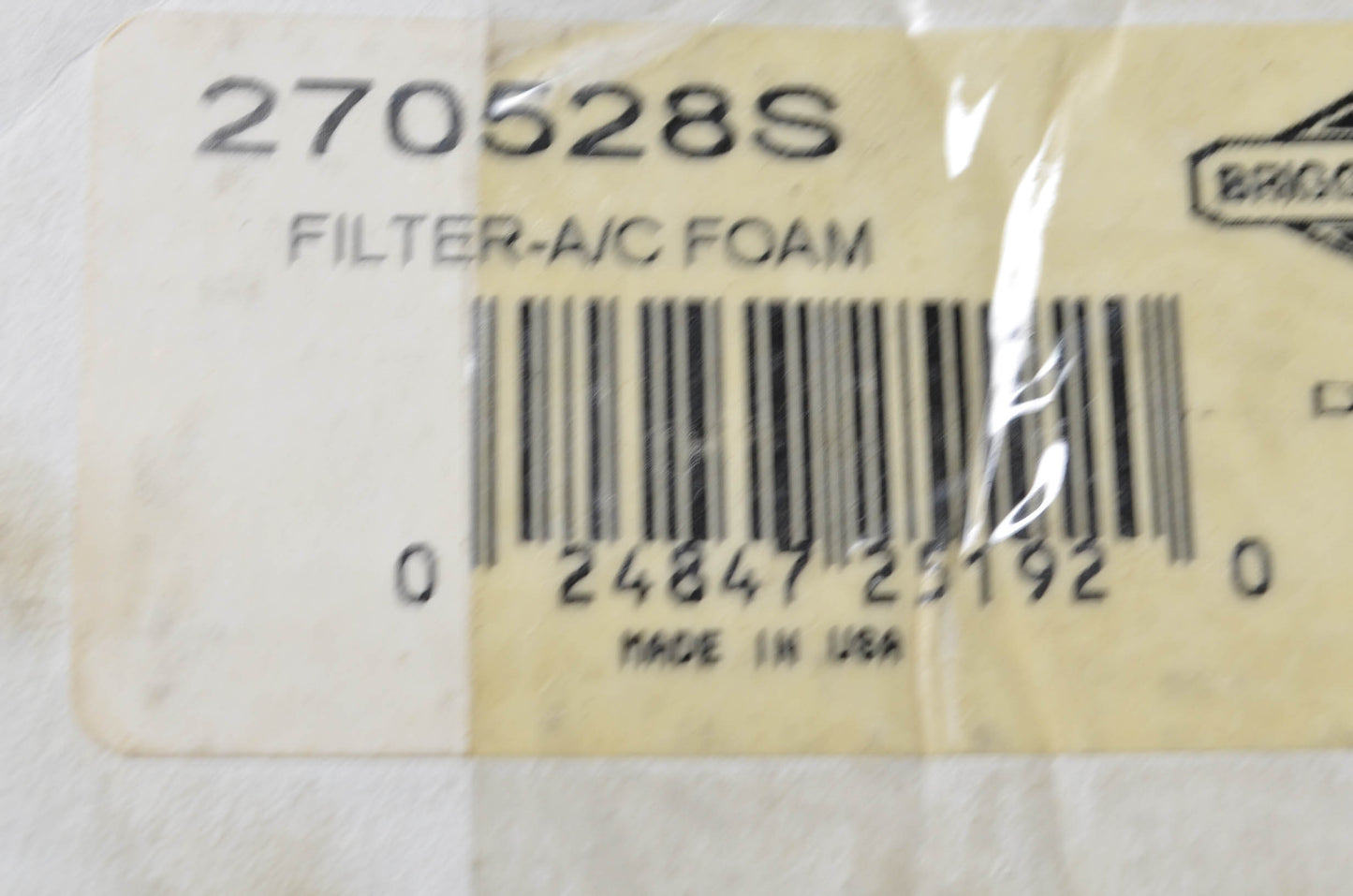 OEM Briggs & Stratton 270528S Air Filter NOS