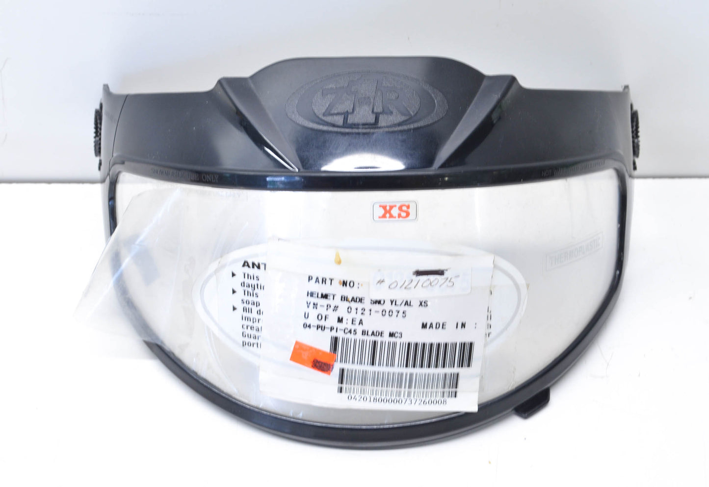 Z1R 0121-0075, 1210075 Blade Sno YL/AL XS Clear Face Shield NOS