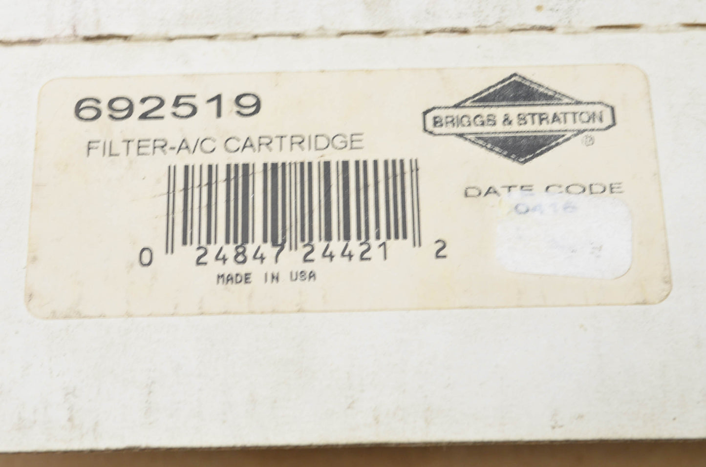 New OEM Briggs & Stratton 692519 Air Filter NOS