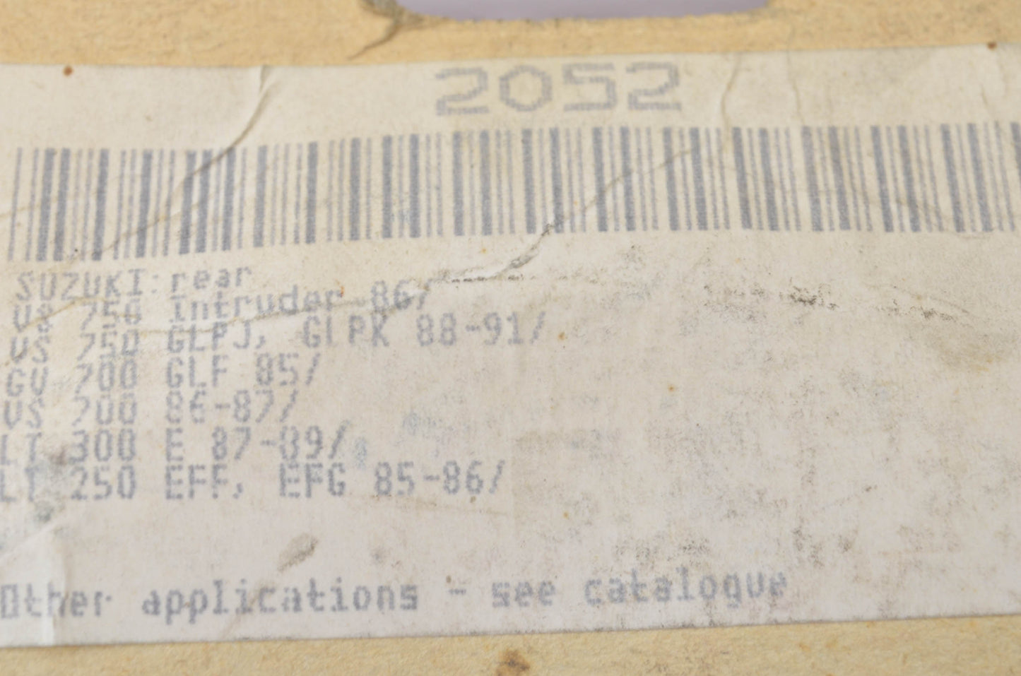 SBS 2052 Suzuki Rear Brake Pad Kit NOS