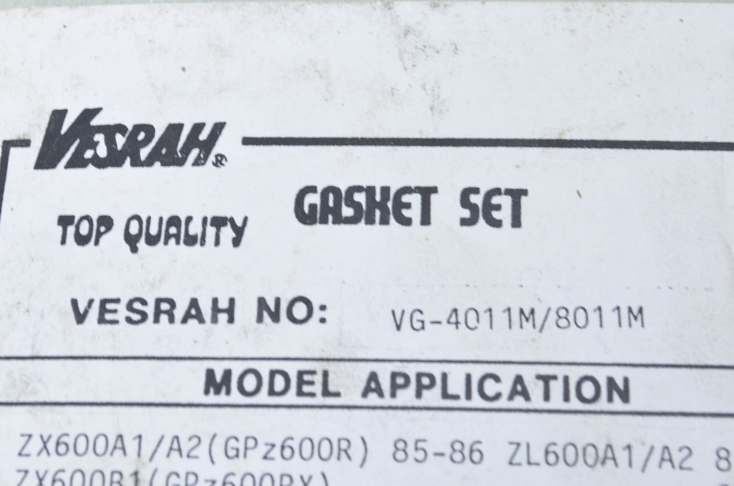 Vesrah VG-4011M, VF-4011-M, VG-801M Gasket Kit NOS