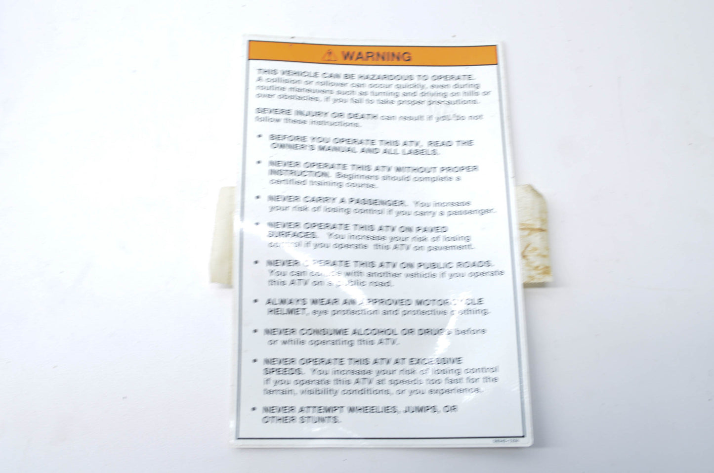 OEM Kawasaki 56040-1256 Warning Label NOS