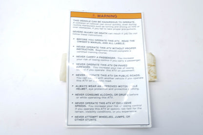 OEM Kawasaki 56040-1256 Warning Label NOS