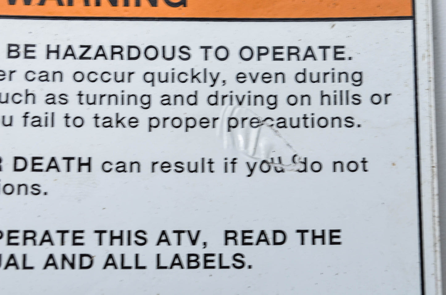 OEM Kawasaki 56040-1256 Warning Label NOS