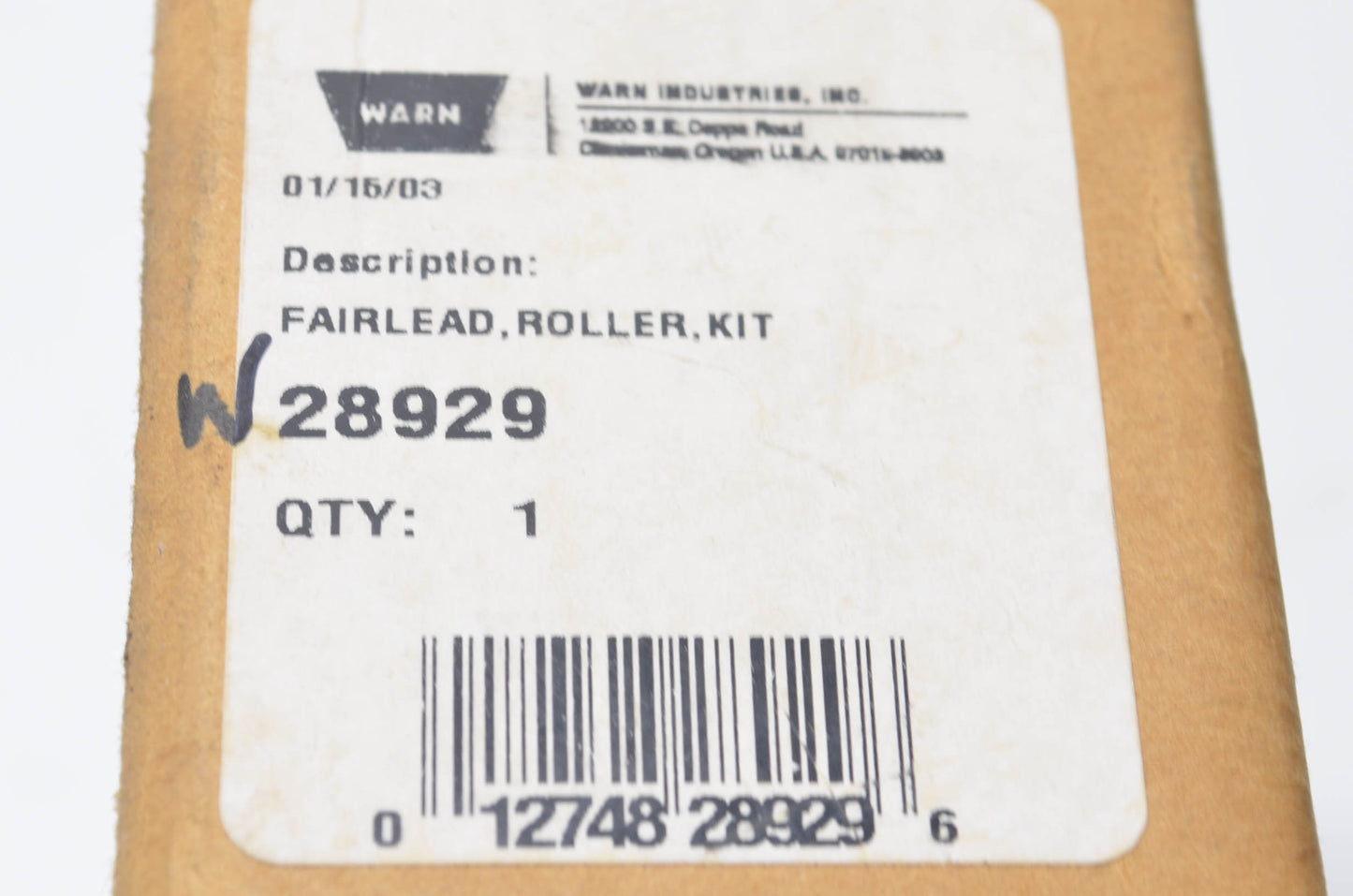 Warn 28929 Fairlead Roller NOS