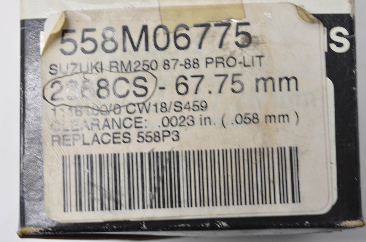 Wiseco 558M06775, 2668CS 67.75mm Suzuki Piston Kit NOS