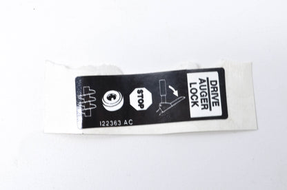 MTD 777I22363 Drive/Auger Lock Label NOS