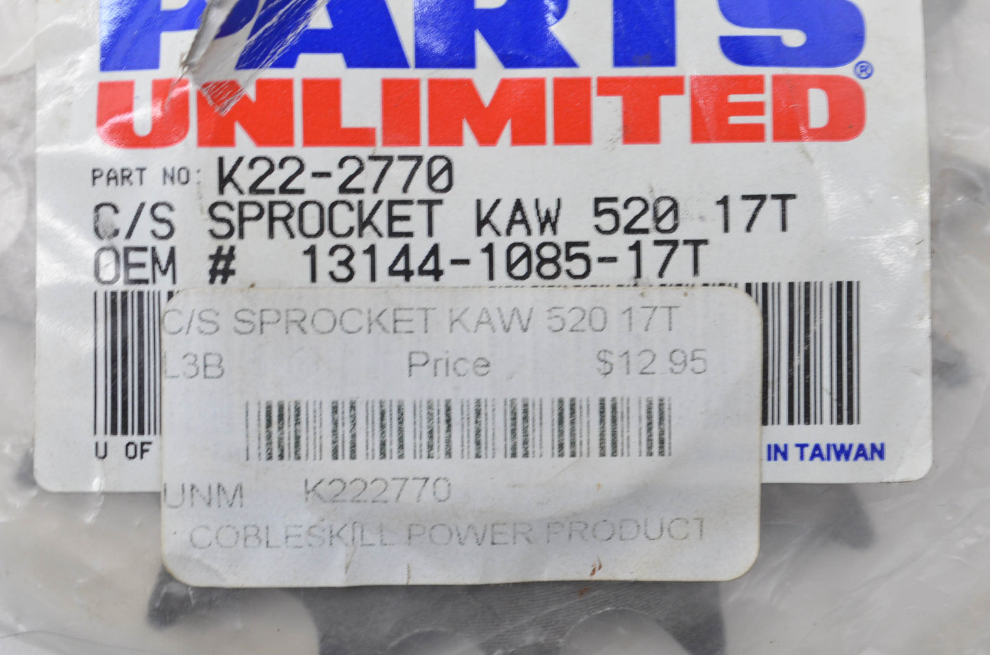 Parts Unlimited K22-2770, K222770 Sprocket 17T NOS