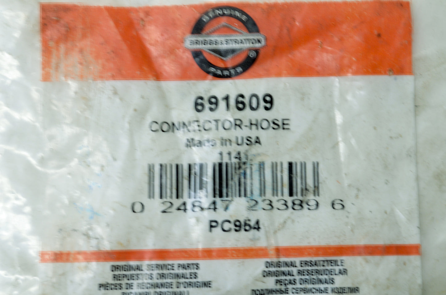 OEM Briggs & Stratton 691609 Elbow Fuel Fitting