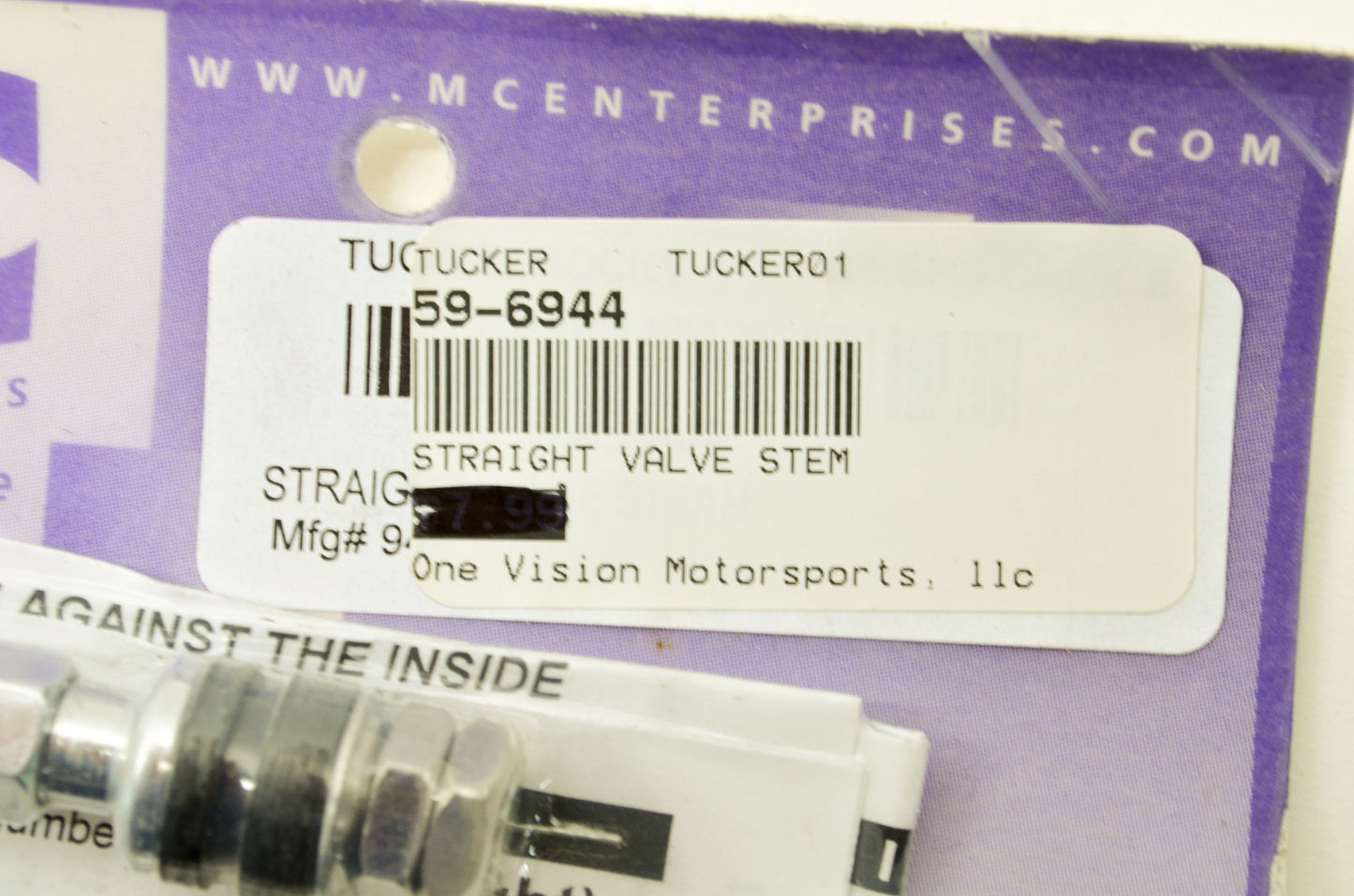 MC Enterprises 59-6944, 944 Straight Valve Stem NOS