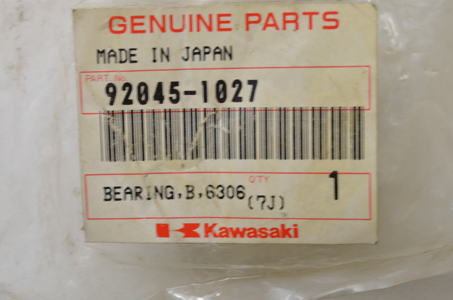 OEM Kawasaki 92045-1027 Ball Bearing NOS