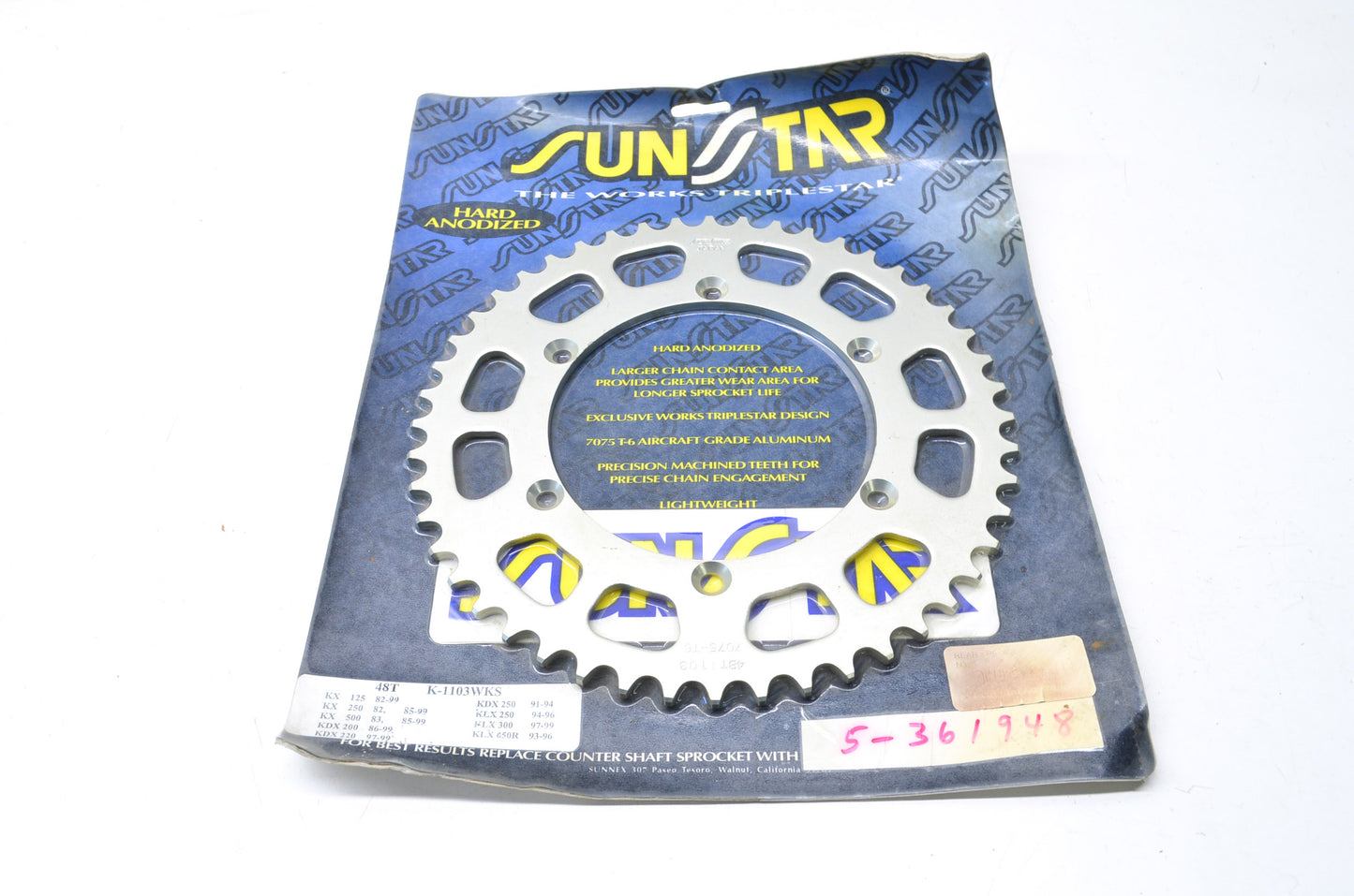 Sunstar K-1103WKS, 5-361948 Sprocket 48T NOS