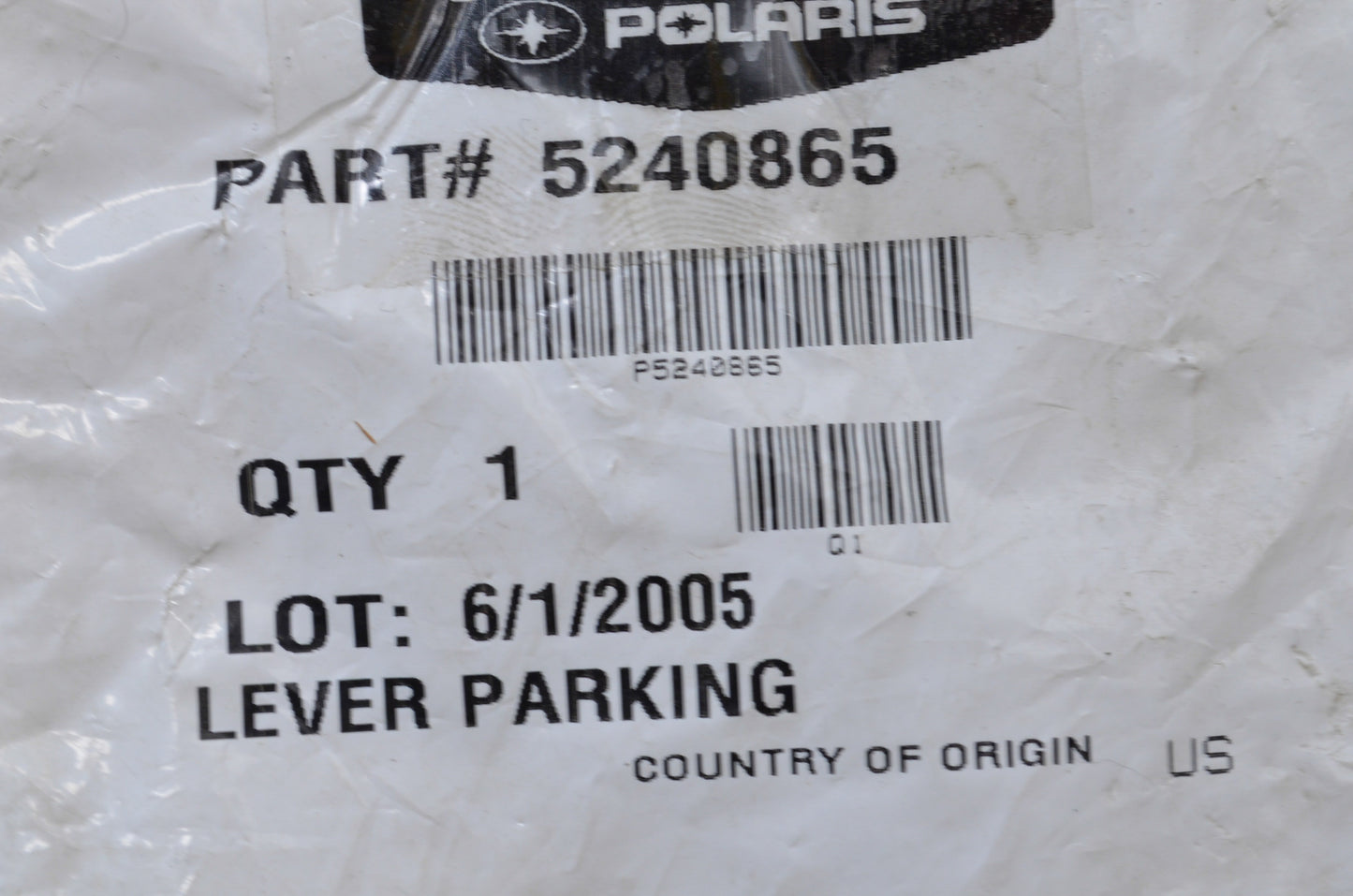 New OEM Polaris 5240865 Parking Lever NOS